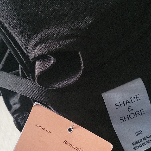 Shade & Shore Elegant Black Removable Pads Bikini Top Size 36 D - Picture 9 of 9